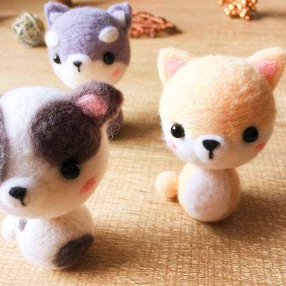 Handmade Needle felted dog felting kit project Animals puppy cute for beginners starters