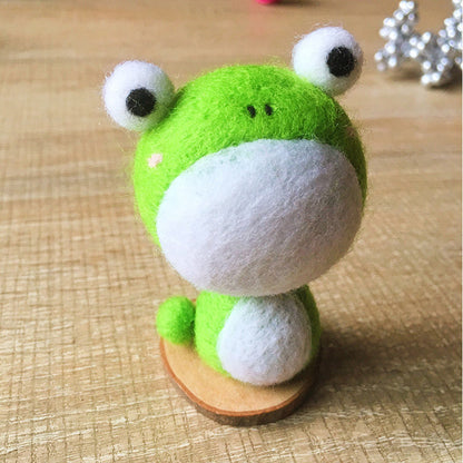 Handmade Needle felted cat felting kit project Animals frog cute for beginners starters