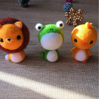 Handmade Needle felted cat felting kit project Animals frog cute for beginners starters