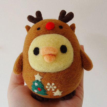 Needle Felted Felting Cute Animals Chicken Christmas reindeer Cute Craft