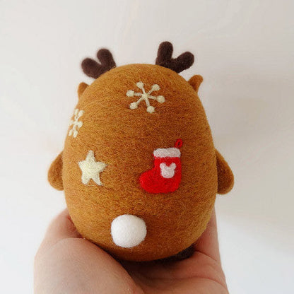 Needle Felted Felting Cute Animals Chicken Christmas reindeer Cute Craft