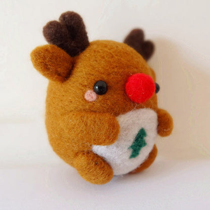 Needle Felted Felting project Animals Christmas penguin Reindeer Panda Cute Handmade