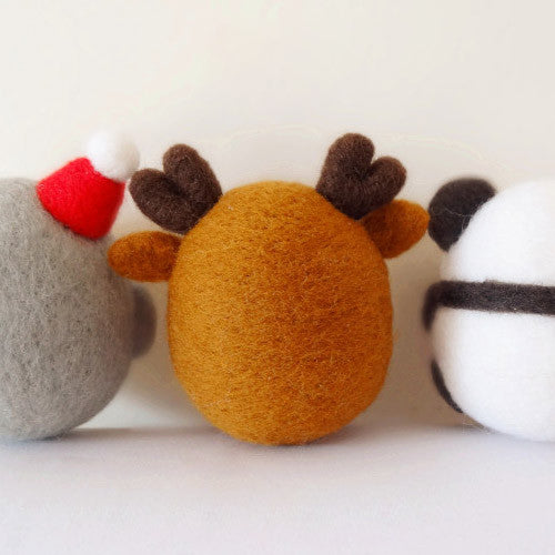 Needle Felted Felting project Animals Christmas penguin Reindeer Panda Cute Handmade