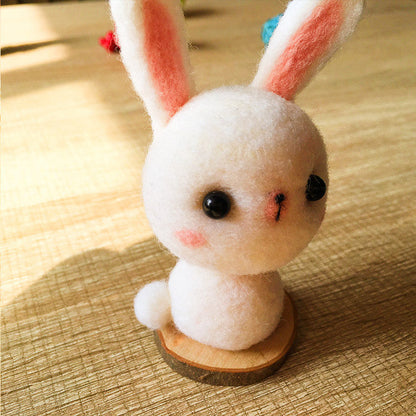 Handmade Needle felted felting kit project Animals bunny rabbit cute for beginners starters