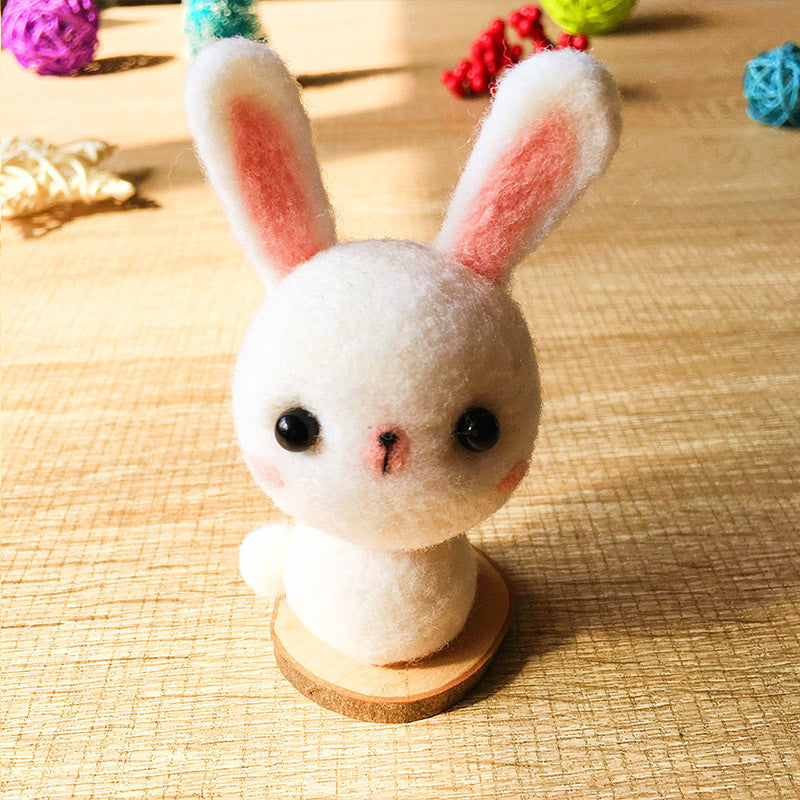 Handmade Needle felted felting kit project Animals bunny rabbit cute for beginners starters