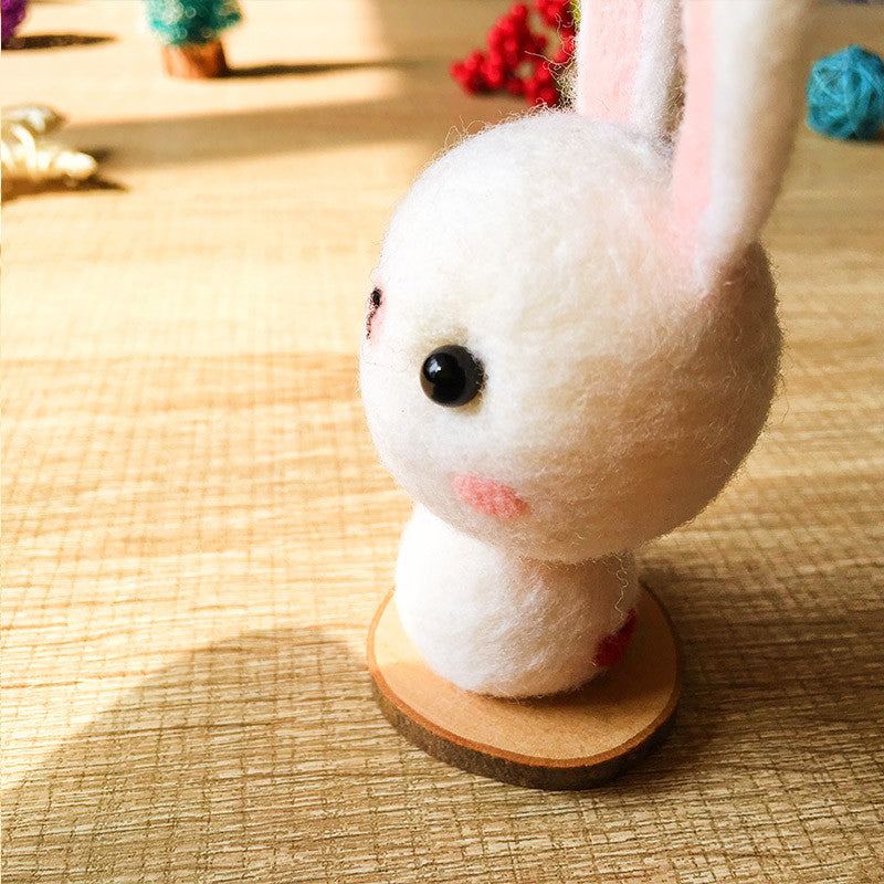 Handmade Needle felted felting kit project Animals bunny rabbit cute for beginners starters