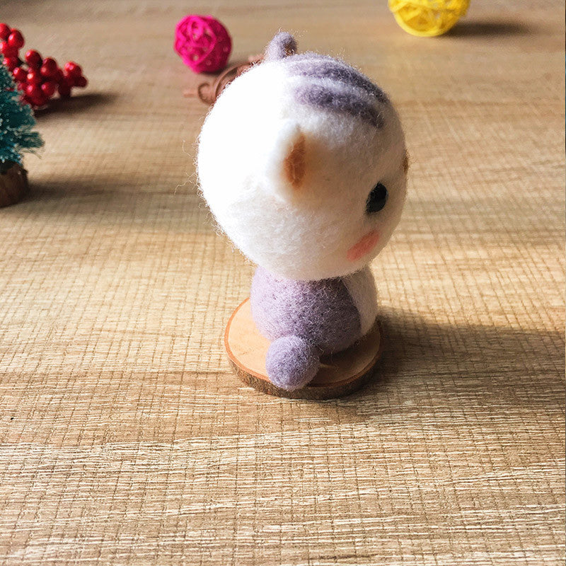 Handmade Needle felted felting kit project Animals cat cute for beginners starters