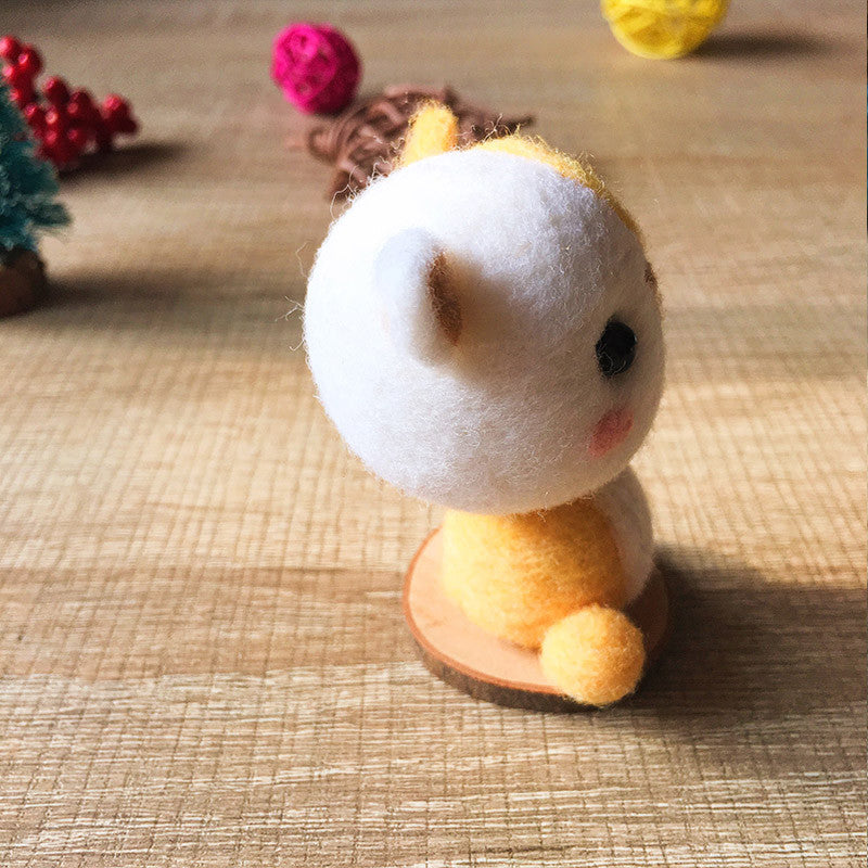 Handmade Needle felted felting cat kit project Animals cute for beginners starters