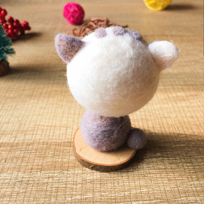 Handmade Needle felted felting kit project Animals cat cute for beginners starters