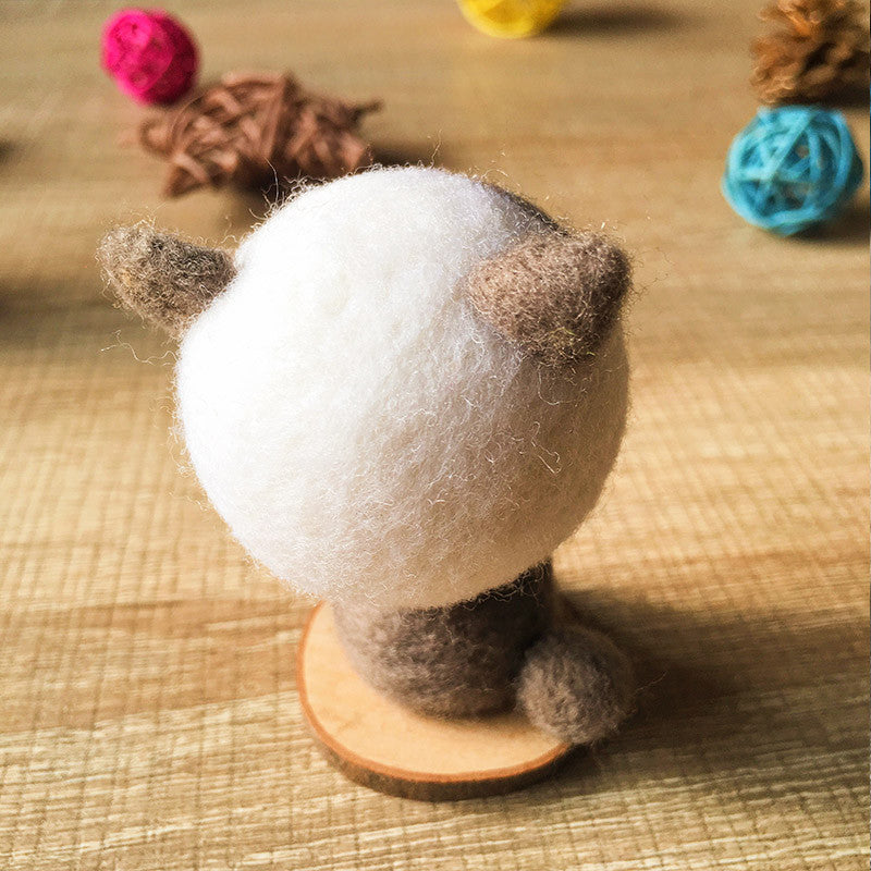 Handmade Needle felted cat felting kit project Animals cat cute for beginners starters