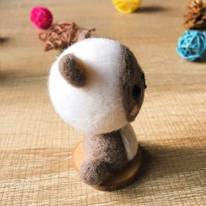 Handmade Needle felted cat felting kit project Animals cat cute for beginners starters