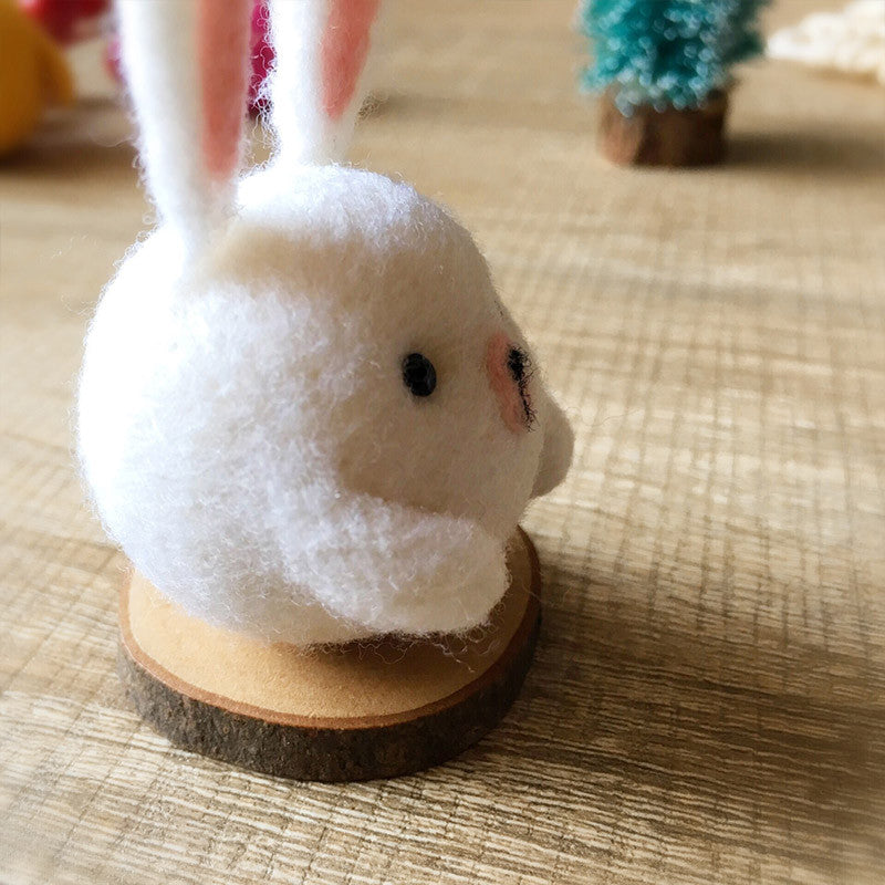 Handmade Needle felted felting kit project Woodland Animals bunny cute for beginners starters