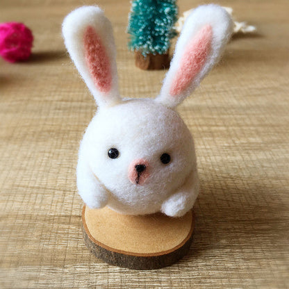 Handmade Needle felted felting kit project Woodland Animals bunny cute for beginners starters