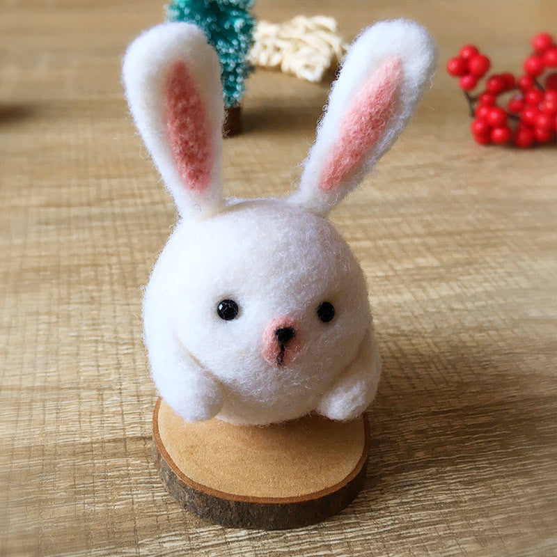 Handmade Needle felted felting kit project Woodland Animals bunny cute for beginners starters