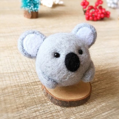 Handmade Needle felted felting kit project Woodland Animals koala cute for beginners starters