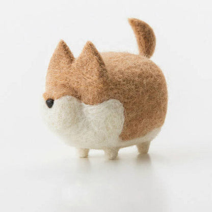 Handmade felted felting project cute animal dogs puppy felted wool doll