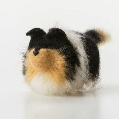 Handmade felted felting project cute animal dogs puppy felted wool doll