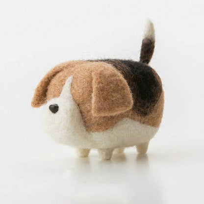 Handmade felted felting project cute animal Bloodhound dogs puppy felted wool doll