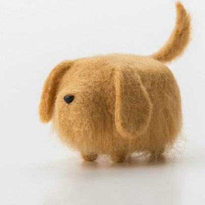 Handmade felted felting project cute animal dogs puppy felted wool doll