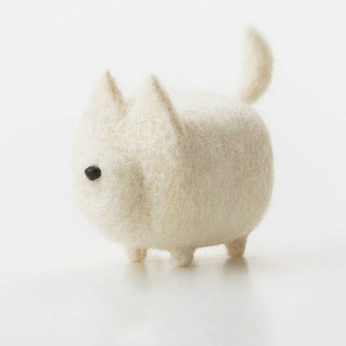 Handmade felted felting project cute animal dogs puppy felted wool doll