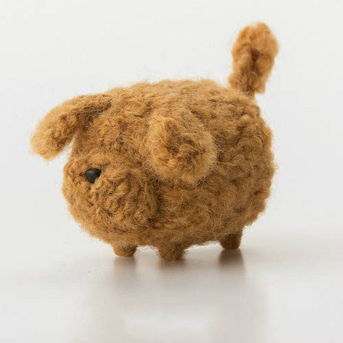 Handmade felted felting project cute animal dogs puppy felted wool doll