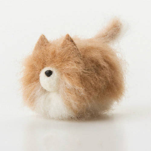 Handmade felted felting project cute animal dogs puppy felted wool doll