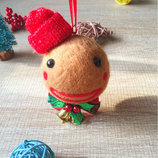 Handmade needle felting felted project christmas Gingerbread bauble ball tree ornamant christmas decor decoration