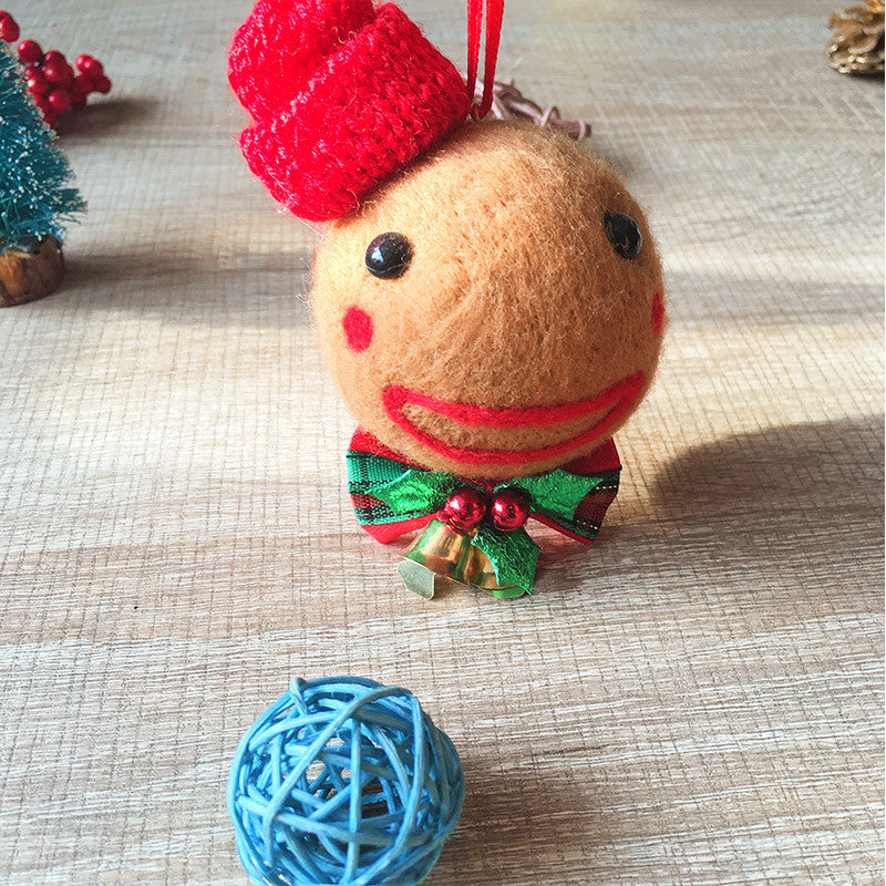 Handmade needle felting felted project christmas Gingerbread bauble ball tree ornamant christmas decor decoration