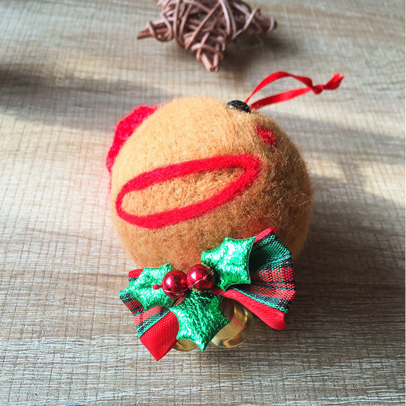 Handmade needle felting felted project christmas Gingerbread bauble ball tree ornamant christmas decor decoration