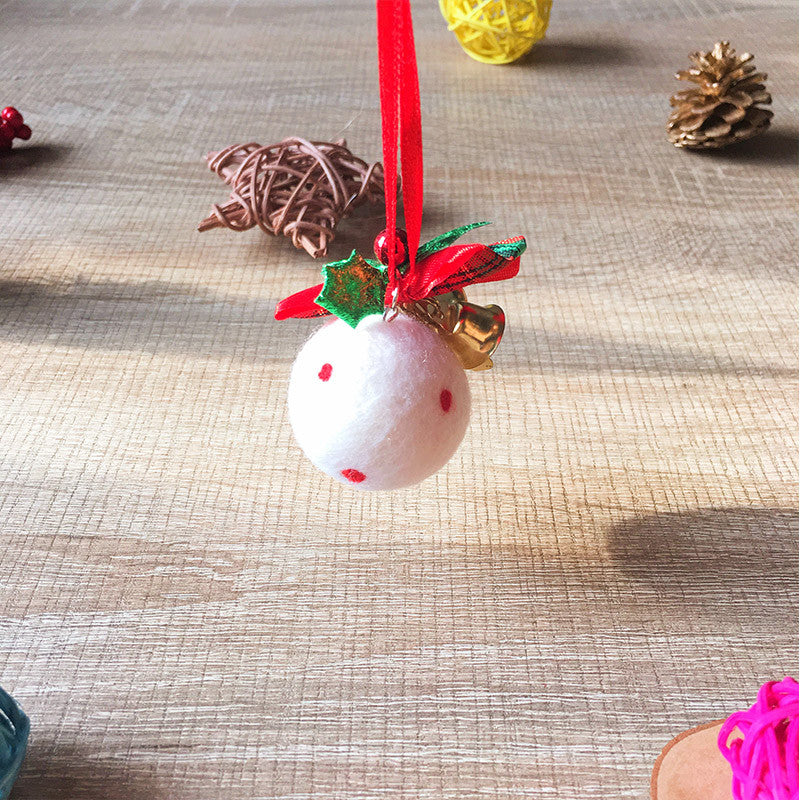 Handmade needle felting felted project christmas bauble White ball tree ornamant christmas decor decoration