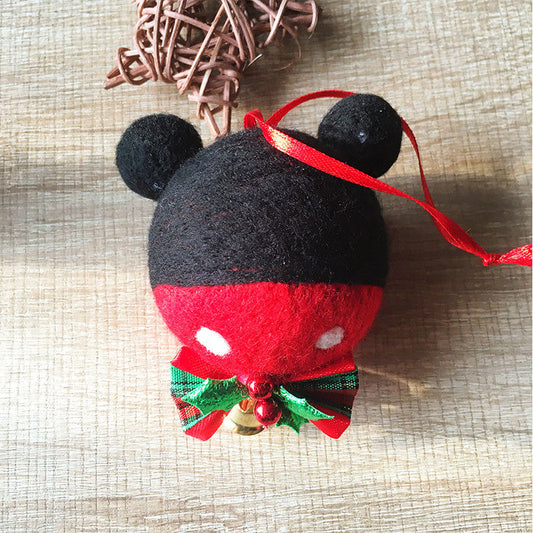 Handmade needle felting felted project christmas micky bauble ball tree ornamant christmas decor decoration