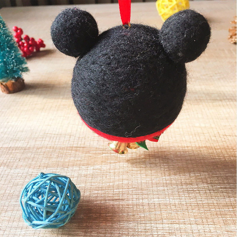 Handmade needle felting felted project christmas micky bauble ball tree ornamant christmas decor decoration