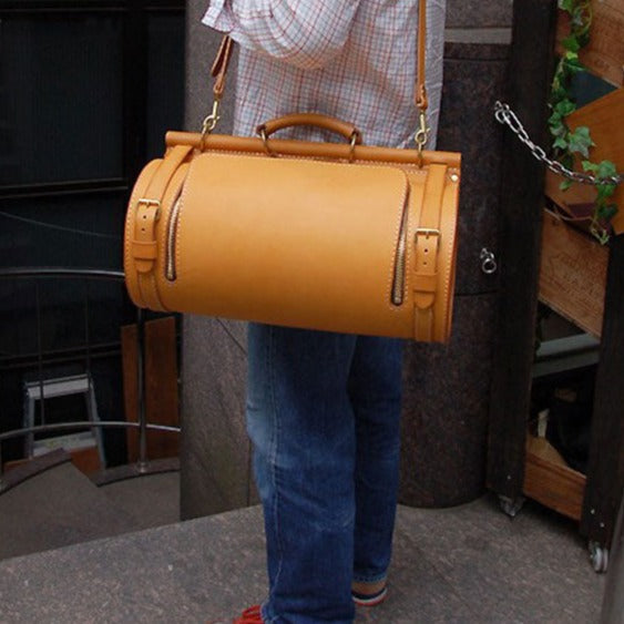 Mens Leather Barrel Weekender Bag Pattern Leather Pattern Large Travel Bag Leather Craft Pattern