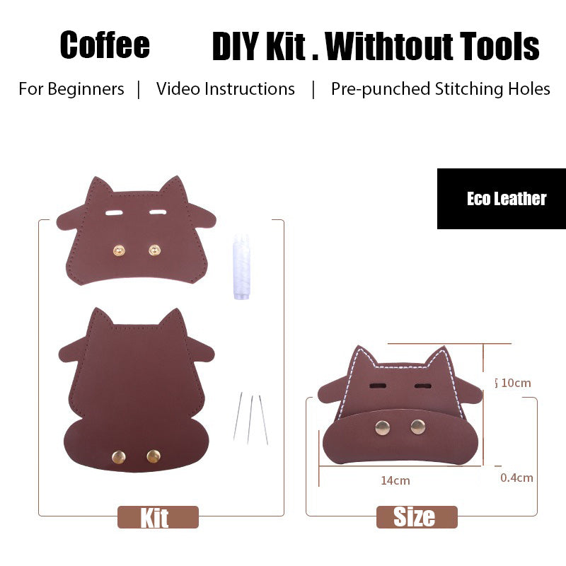 Cow Leather Card Holder Kit DIY Leather Coin Wallet Kit DIY Eco Leather Project