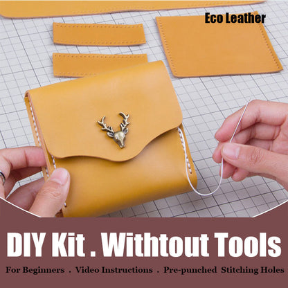 Leather Card Wallet Kit DIY Flip Small Leather Wallet Kit DIY Eco Leather Project