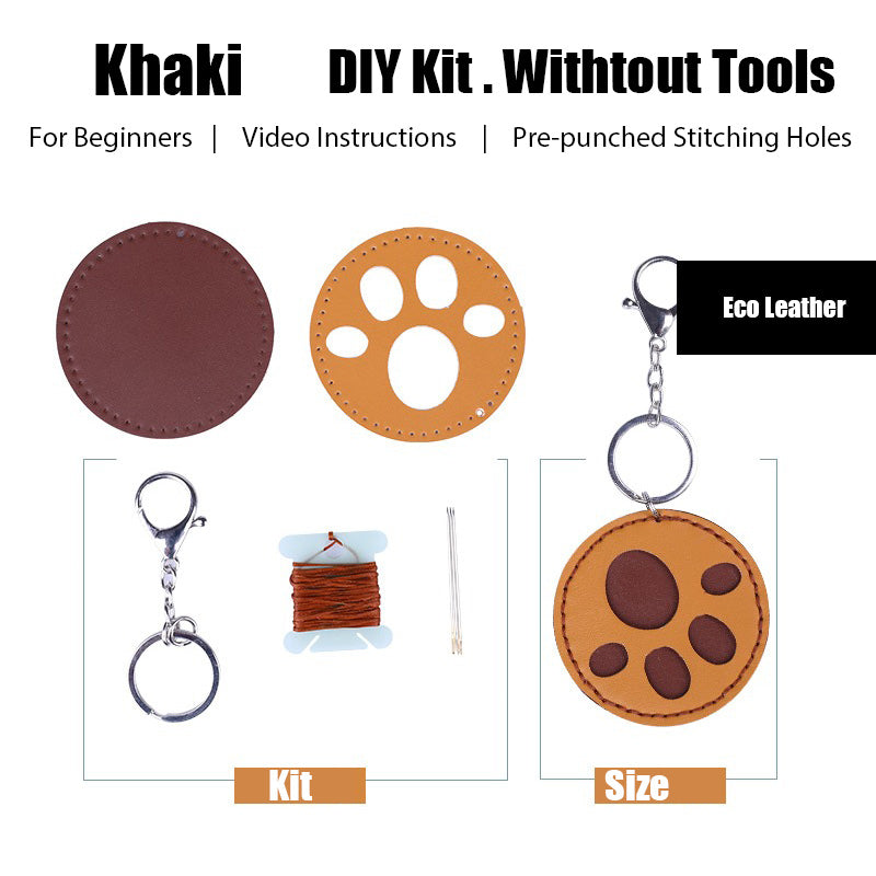 Cute DIY Leather Cat Paw Key Charm Kit DIY Leather Project DIY Paw Leather Womens Bag Charm DIY Kit