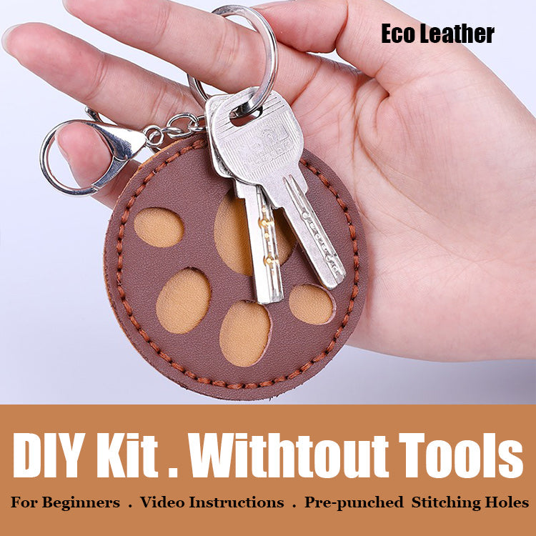 Cute DIY Leather Cat Paw Key Charm Kit DIY Leather Project DIY Paw Leather Womens Bag Charm DIY Kit