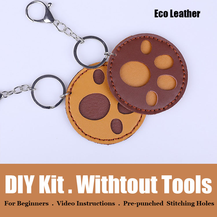 Cute DIY Leather Cat Paw Key Charm Kit DIY Leather Project DIY Paw Leather Womens Bag Charm DIY Kit