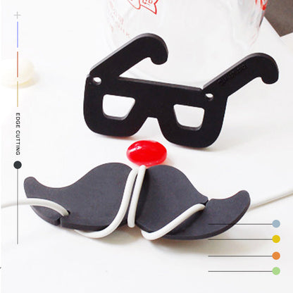 Leather Pattern Leather Cord Organizer Mustache Headphone Holder Pattern Leather Earbuds Holder Craft Patterns Leather Templates