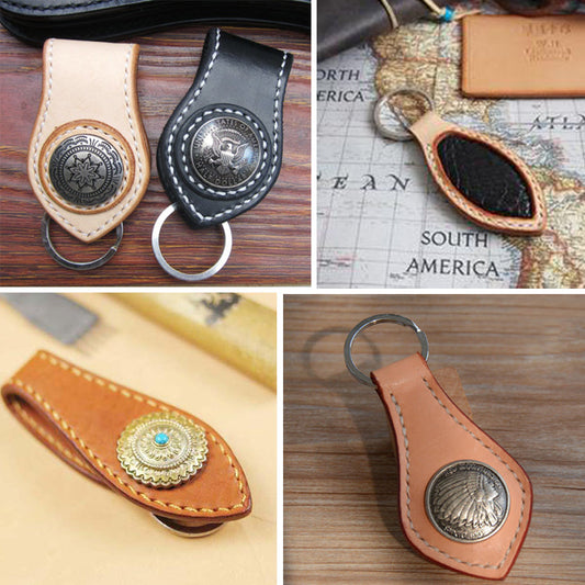 Leather Pattern Leather Keychain Pattern Keyring with Belt Loop Leather Craft Pattern Leather Templates