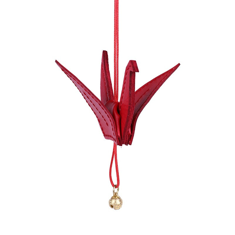 DIY Leather Paper Crane Kit Cute DIY Leather Project DIY Red Leather Paper Crane Charm Kit