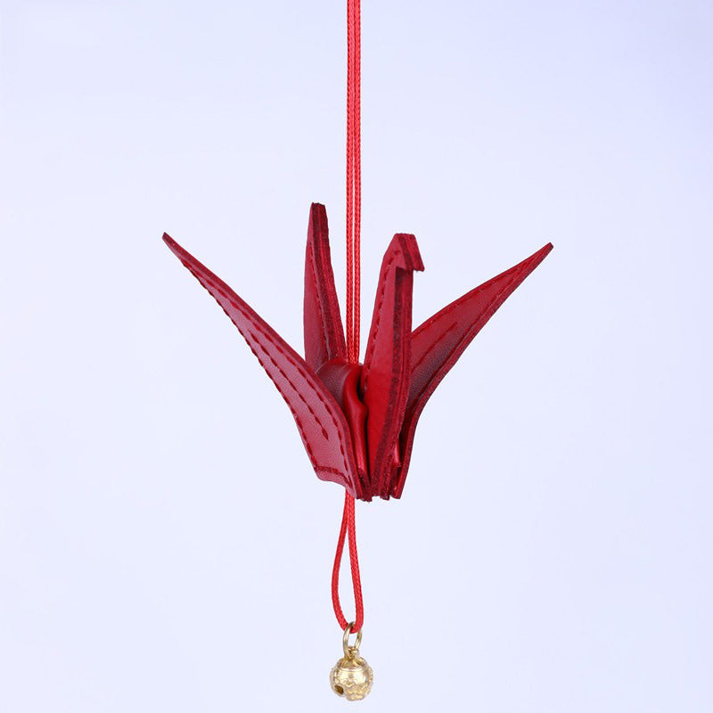 DIY Leather Paper Crane Kit Cute DIY Leather Project DIY Red Leather Paper Crane Charm Kit