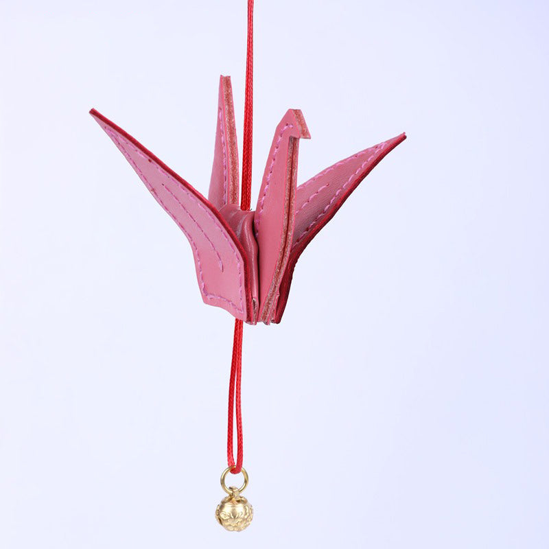 DIY Leather Paper Crane Kit Cute DIY Leather Project DIY Red Leather Paper Crane Charm Kit