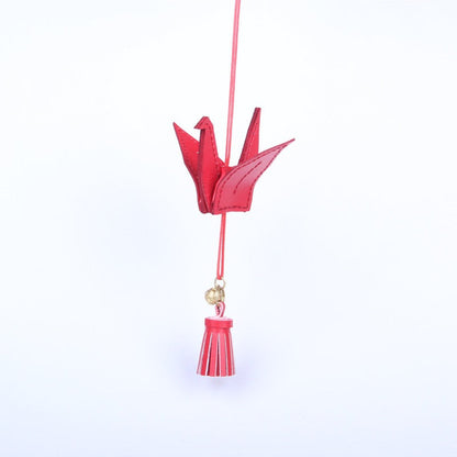 DIY Leather Paper Crane Kit Cute DIY Leather Project DIY Red Leather Paper Crane Charm Kit