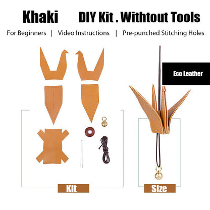 DIY Leather Paper Crane Kit Cute DIY Leather Project DIY Red Leather Paper Crane Charm Kit