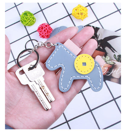 Cute DIY Leather Pony Key Charm Kit DIY Leather Project DIY Horse Leather Womens Bag Charm DIY Leather KeyRing Kit