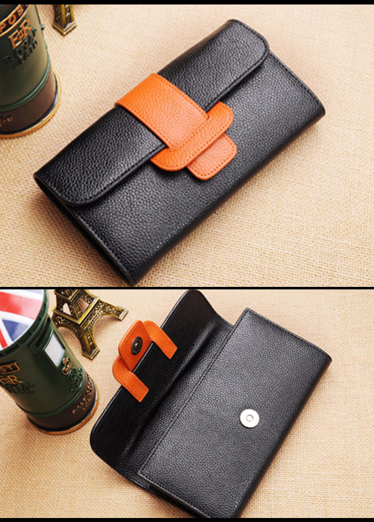 Women Leather Pattern Leather Wallet Pattern Buckle Long Wallet Leather Craft Patterns Leather Templates