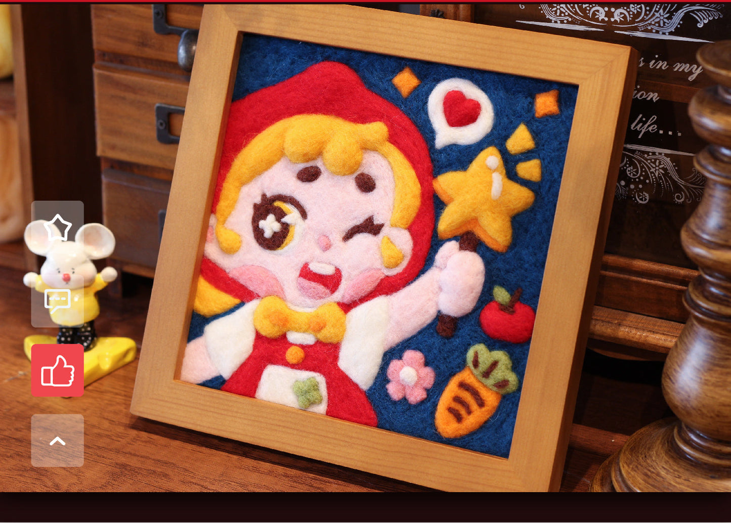 Little Red Riding Hood Needle felted Painting Kit Needle felting Project Needle felting For Beginners