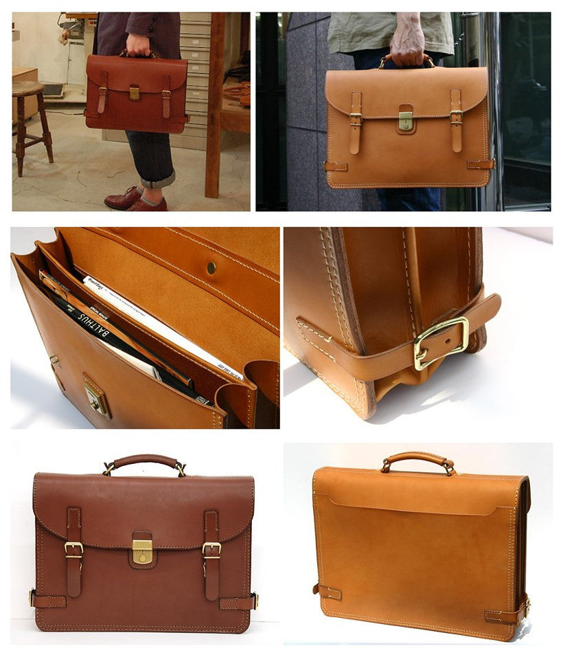 Mens Leather Large Work Handbag Briefcase Pattern Leather Pattern Business Bag Leather Craft Pattern