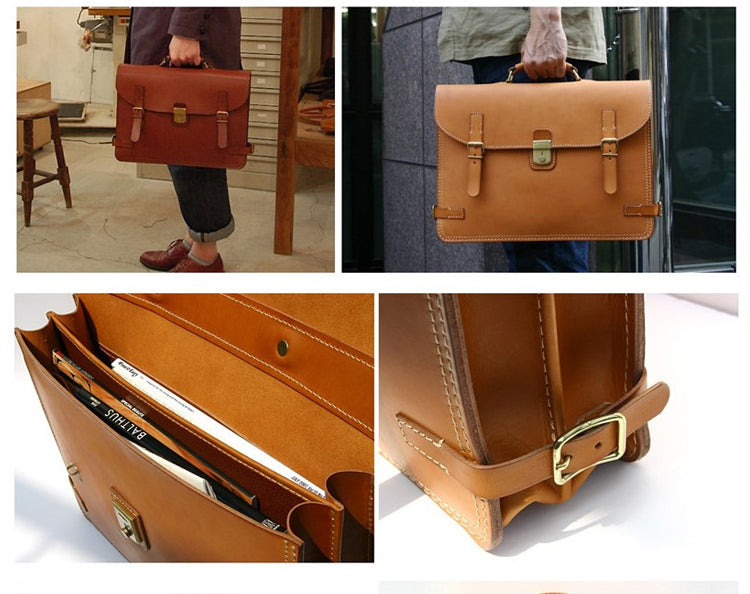 Mens Leather Large Work Handbag Briefcase Pattern Leather Pattern Business Bag Leather Craft Pattern